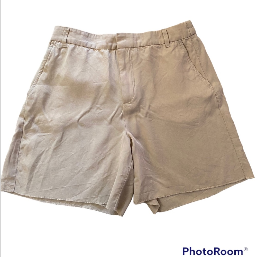 ZARA Raw Hem Khaki Tan Shorts Sz Med.